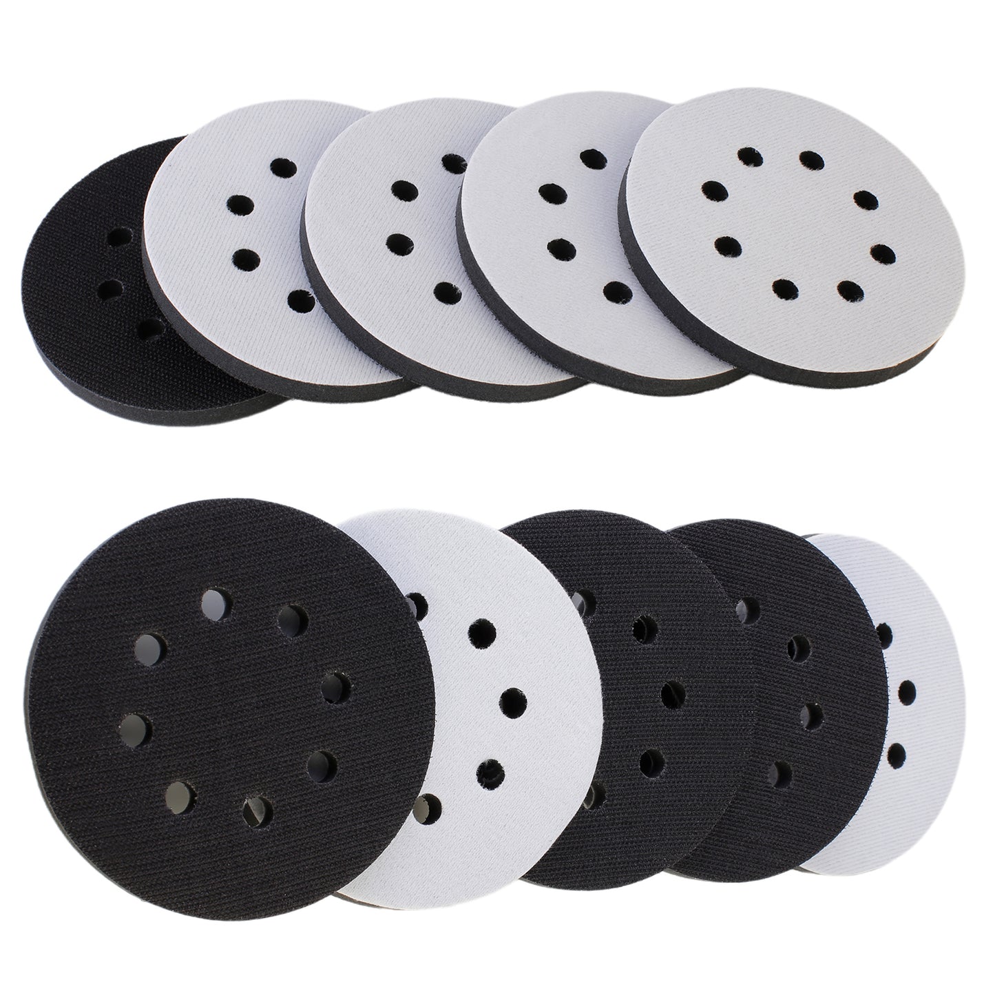 IPELY 5 Inch 8 Holes Foam Interface Pad Surfprep Foam Sanding Pads for Buffer